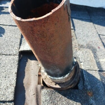 Pipe Boot Roof Repair BEFORE Roof Repair Lawrenceburg Ky