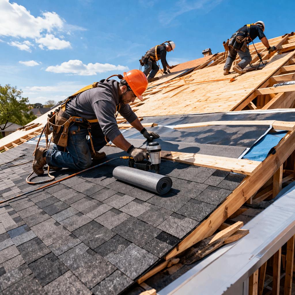 Installation of architectural asphalt shingles on a residential roof